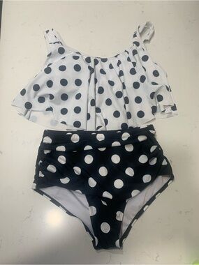 Assortment Of Swimsuits; (1) Polka Dot (2) Others. Three Total